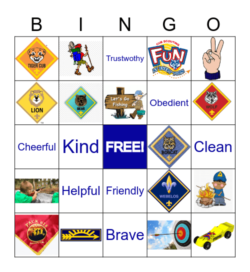 Cub Scout BINGO Card