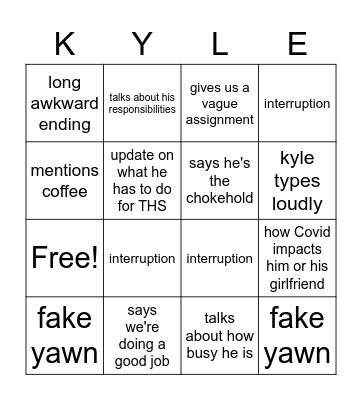 Morning Meeting Bingo Card