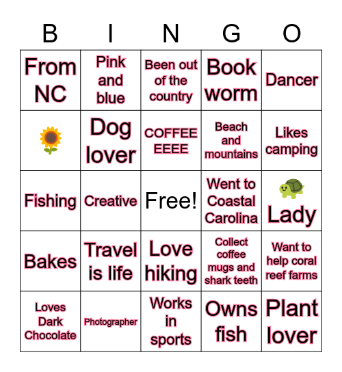 Allie’s Bingo Card