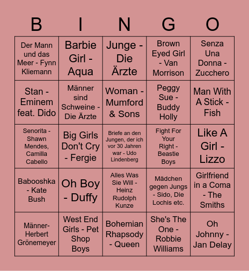 Mehr Geschlecht als recht Bingo Card