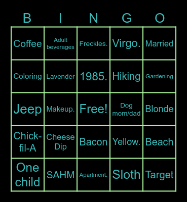 Who’s Lindsey’s BINGO Twin Bingo Card