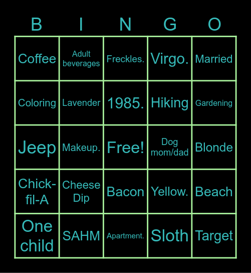 Who’s Lindsey’s BINGO Twin Bingo Card