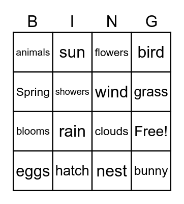 Spring Bing!! Bingo Card