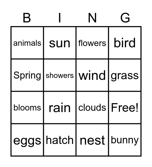 Spring Bing!! Bingo Card