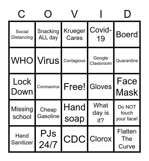 KMS Team 8 Bingo Card