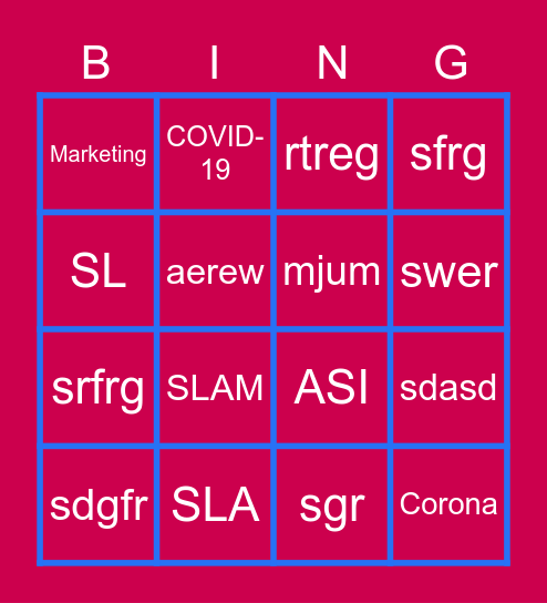 Marketing bingo Card