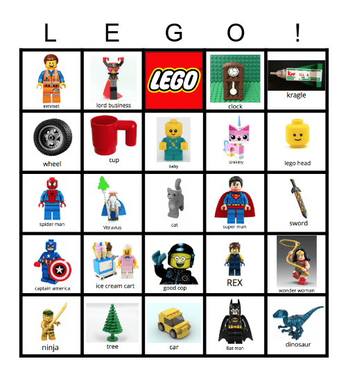 Ben's Lego Bingo Card