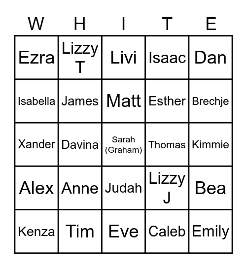 Great White Bingo Card