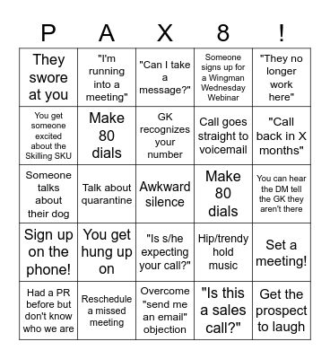 We Love Cold Calling! Bingo Card