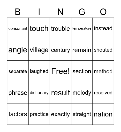 Fry sight words 601 - 800 Bingo Card