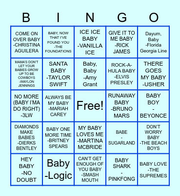 Lindsay's Baby Shower! Bingo Card