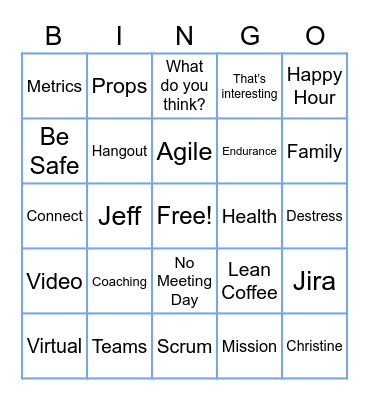 APDP Meeting Bingo Card