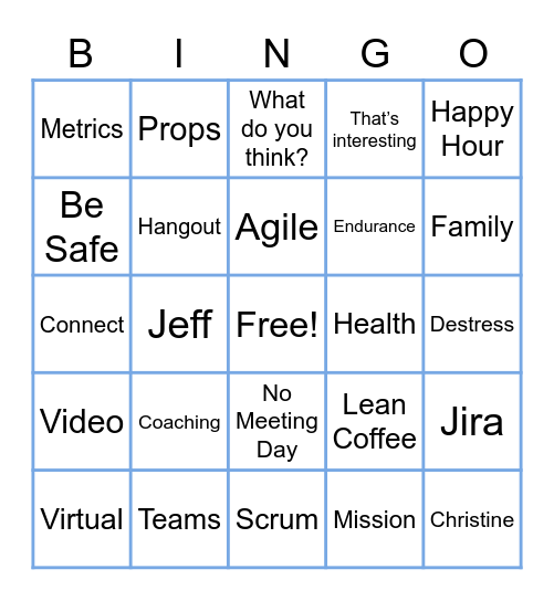 APDP Meeting Bingo Card