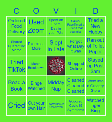 It's Corona Time! Bingo Card