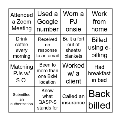 Behavior Matters BINGO Card