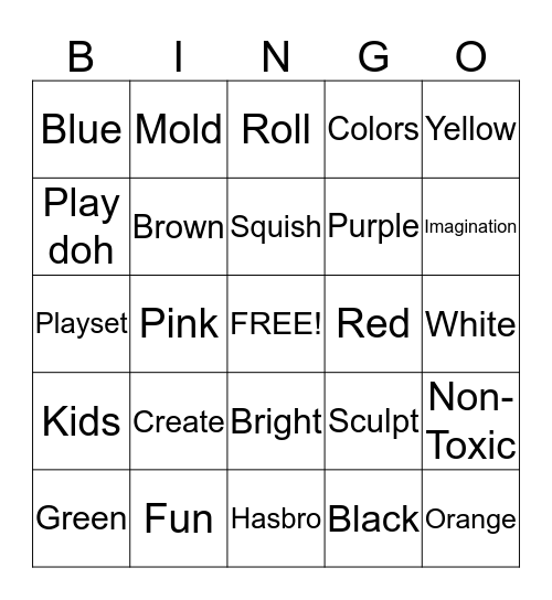 National Play-Doh Day! Bingo Card