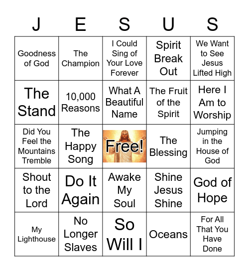 Worship Bingo!! Bingo Card