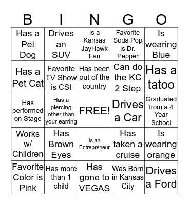 Diamond Facts Bingo Card