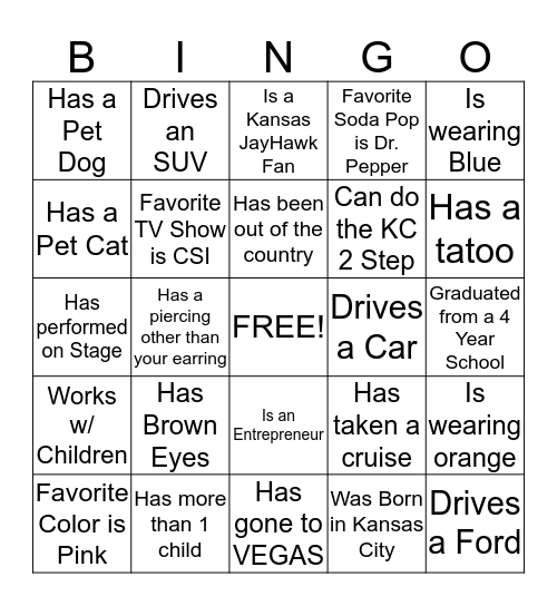 Diamond Facts Bingo Card