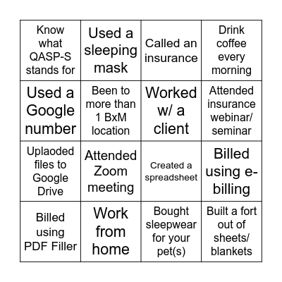 Behavior Matters BINGO Card