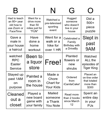 Circle 6 Covid Era BINGO! Bingo Card
