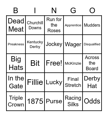 Derby Bingo Card