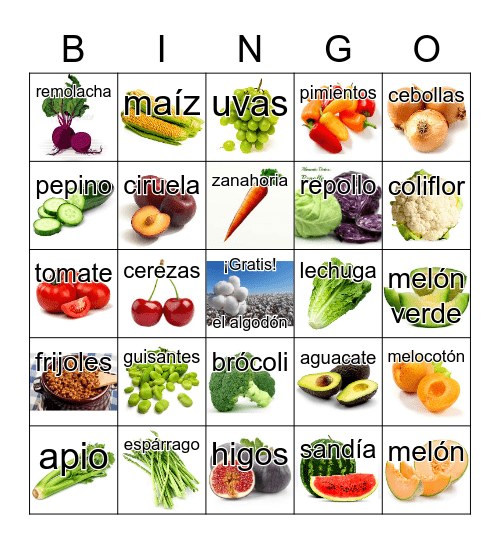 La cosecha de la familia Chávez Bingo Card