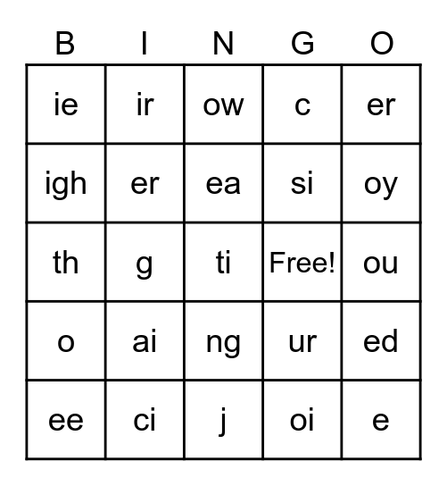 SWR Bingo O-5 and O-6 Bingo Card