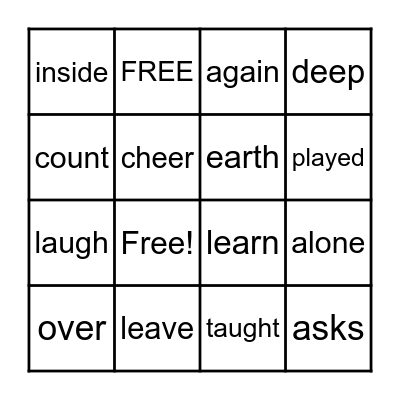 Grounded to Earth Bingo Card