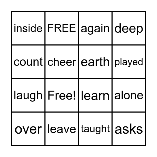 Grounded to Earth Bingo Card
