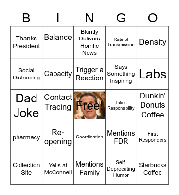 Governor Cuomo Press Conference Bingo Card
