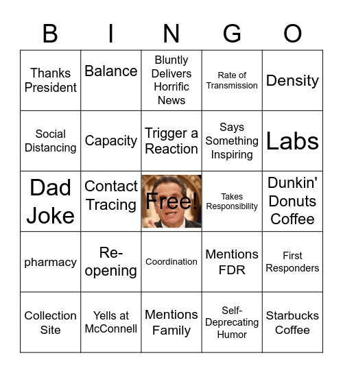 Governor Cuomo Press Conference Bingo Card