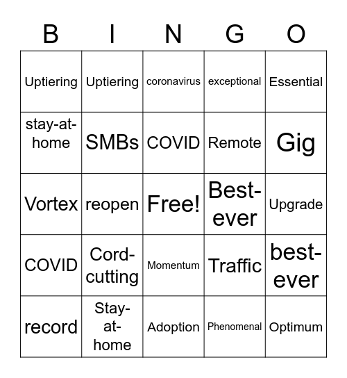 Q1 call Bingo Card
