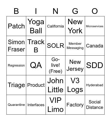 Manu/Vitech Bingo! Bingo Card
