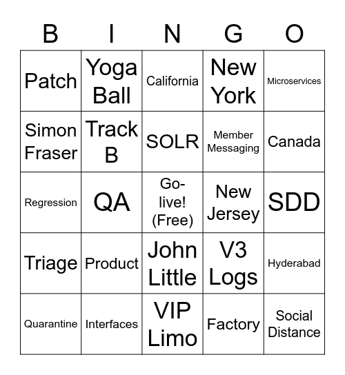 Manu/Vitech Bingo! Bingo Card