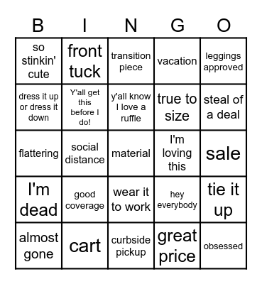 Vivian O'Nay Bingo Card