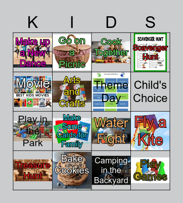 Children's Day Activities Bingo Card