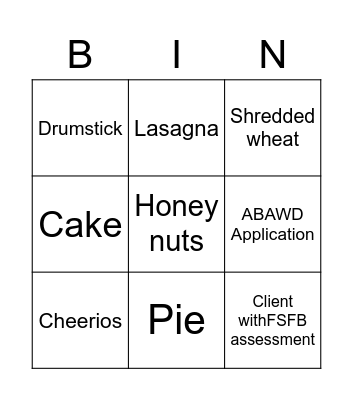 Cereals I ate bingo Card