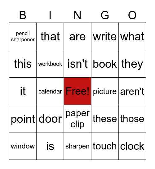 At school Bingo Card