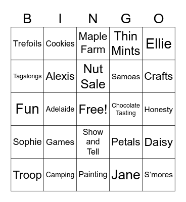 Daisy Bingo Card