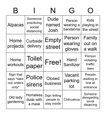 Apocalypse Bingo Card