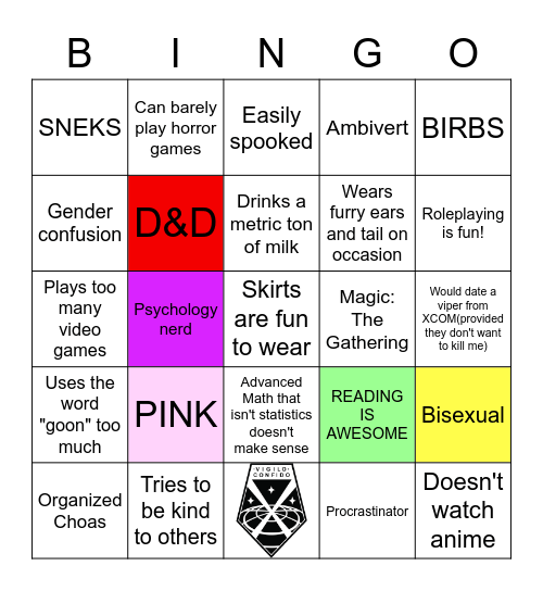 Fiona's Bingo Card