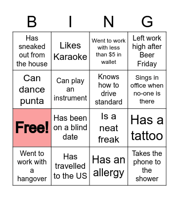 Admin Bingo Card