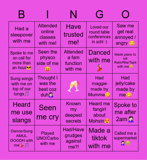 Tia's Bingo😎 Bingo Card