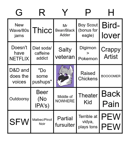 SIBLEY Bingo Card