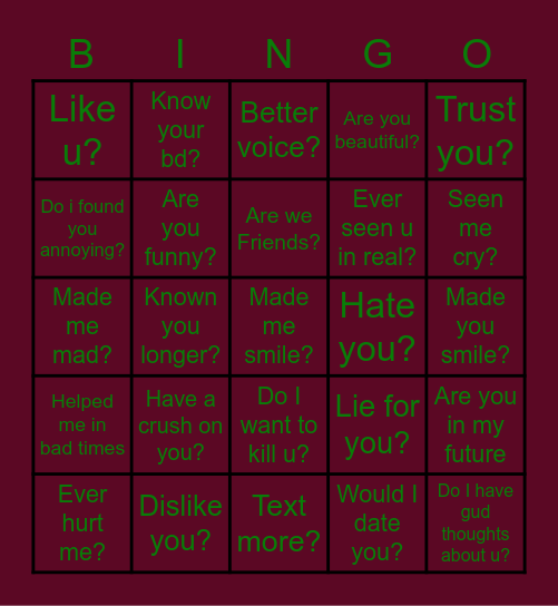 AN's bingo Card