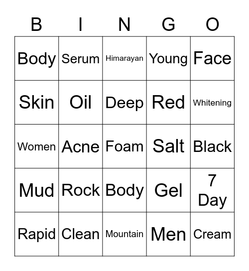 NIVEA MEN Bingo Card