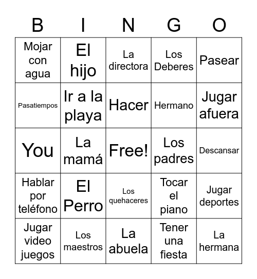 Wishin' Los Que Haceres Señor Wooly Bingo Card