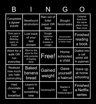 28th April Test Bingo Card