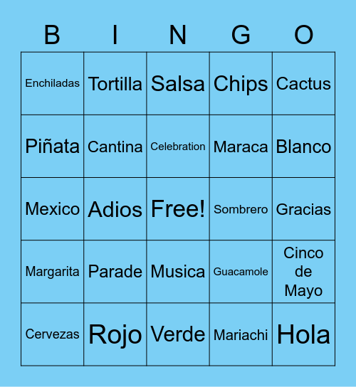 Bingo De Mayo Bingo Card